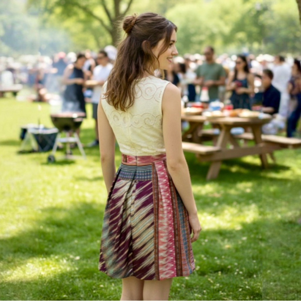 Weston Wear By Anthropologie Mismado Lace Pleated Dress Size 8 - Picture 6 of 15